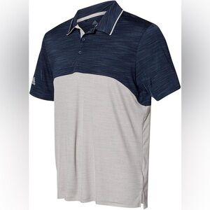 Adidas Men’s Navy and Light Gray Colorblock Golf Polo